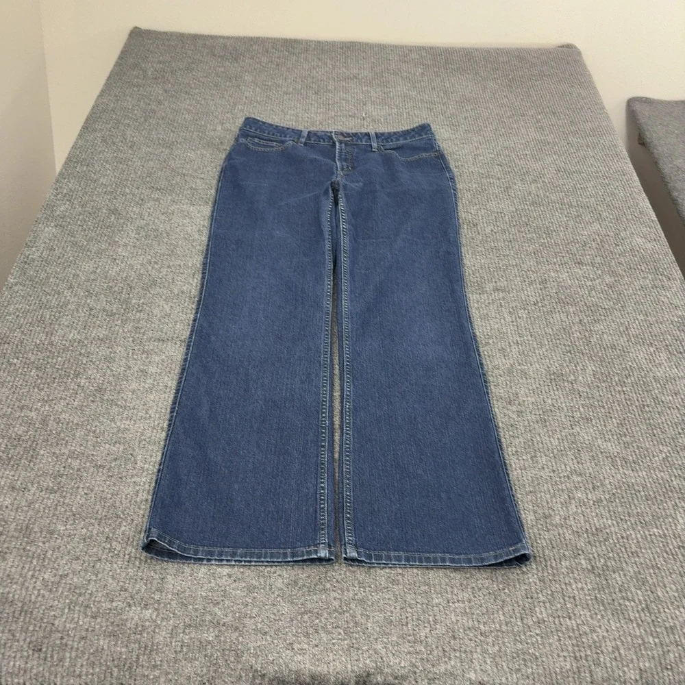 LL Bean Jeans Womens 14 Blue Cotton Polyester Spandex Bootcut Classic Casual